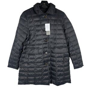 NWT Jones New York Quilted Reversible Down Duck Feather Coat in Black Size XL